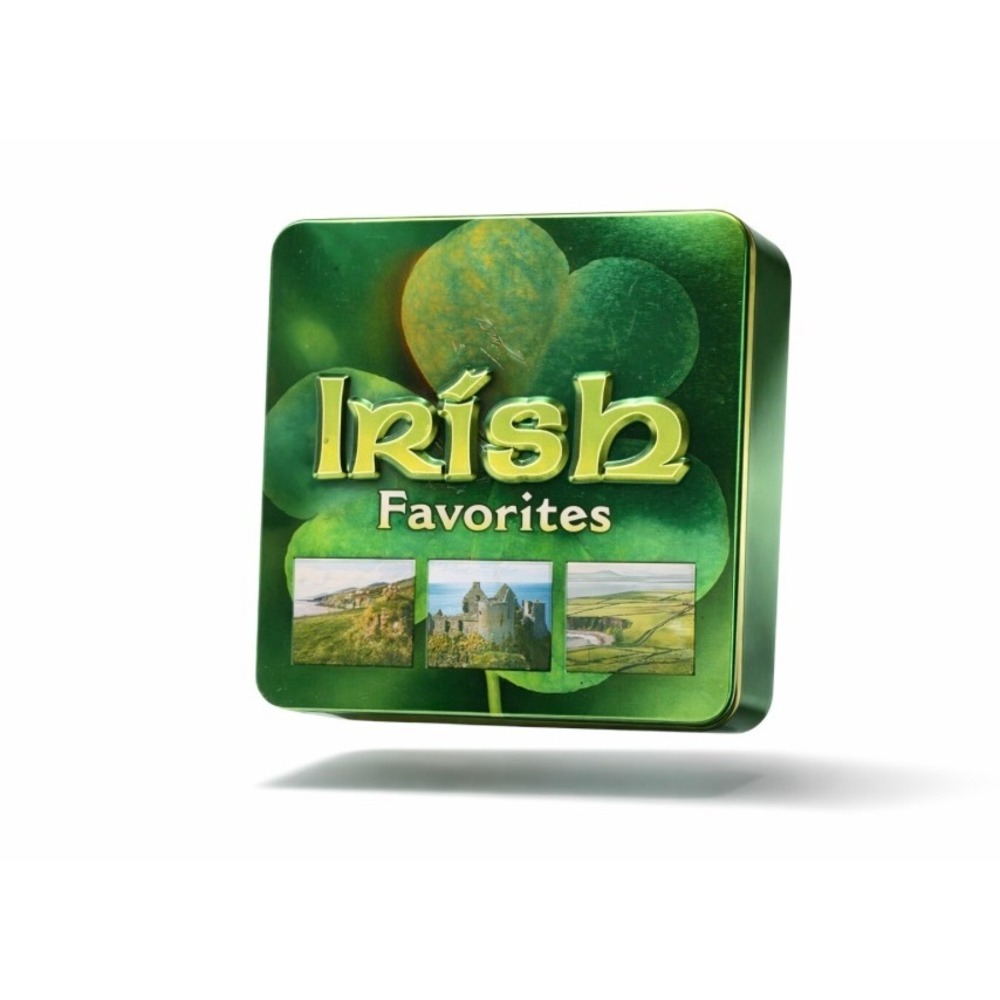 Irish Favorites Decorative Tin Box Shamrocks Castles Ireland Souvenir